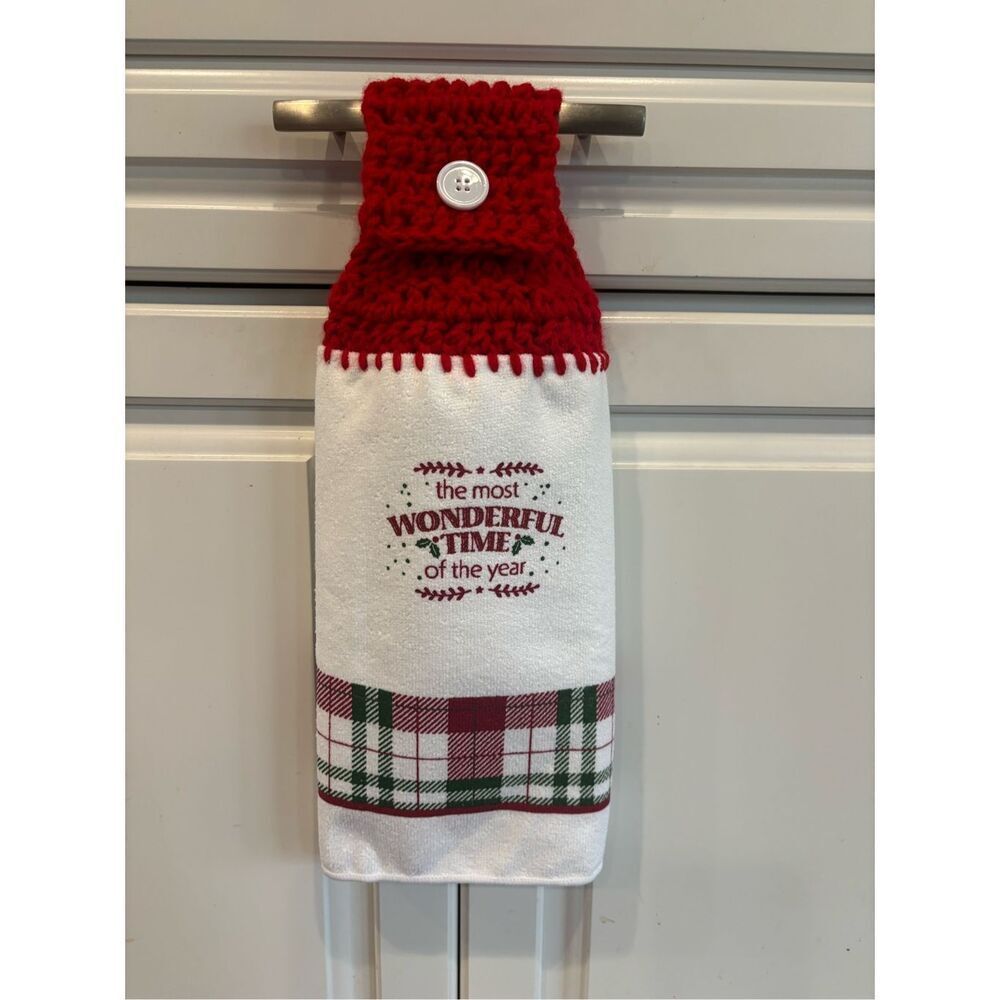 Crochet Top Kitchen Towel- Cut out sugar cookies